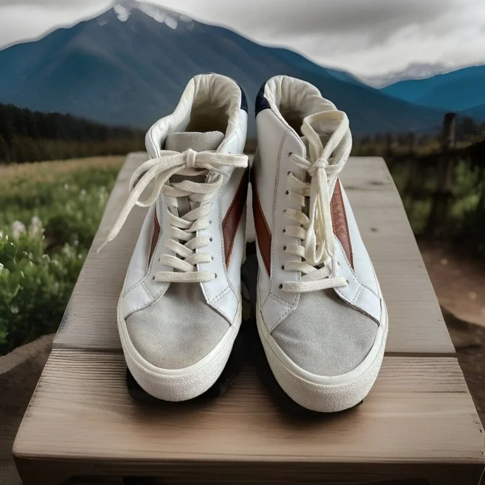 Madewell Sidewalk High Top‎ Skate Sneakers Colorblock Leather Suede Sz Men’s 6.5